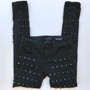 Lovesick Black Skinny Jeans Ripped Details